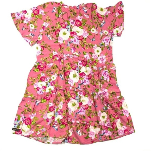 New Matilda Jane Fresh Florals Tiered Ruffle Dress Pink - Picture 3 of 6
